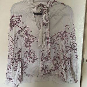 Zara White & purple blouse
